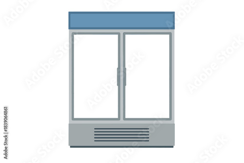 Commercial glass door refrigerator display unit front view