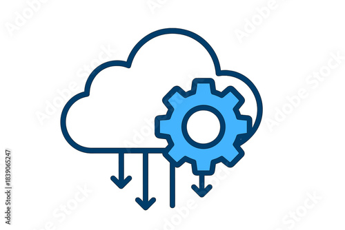 Cloud service configuration and data download symbol