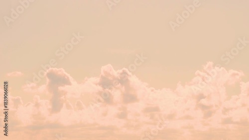 Time Lapse of Beautiful Sunset Yellow Sky and Colorful Yellow Orange Plump Clouds and Sun. Bright Colored Skyscraper and Cumulus Clouds in Sunlight Timelapse, Color Atmosphere, Firmament Aerial View.