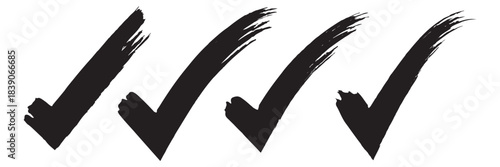 Check tick mark icon set. Green check mark vector symbol icon. Vector symbols set ,green checkmark isolated on white background. Brush strokes green check mark isolated on transparent