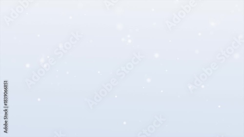 Gentle Snowfall Soft White Blue Background Loop.Soft blue and white gradient background with gentle, slowly falling snow particles. Seamless winter holiday loop.