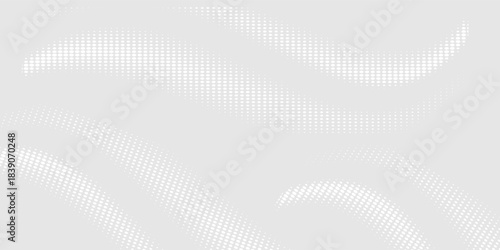 Dot white gray wave light technology texture background. Abstract big data digital concept.