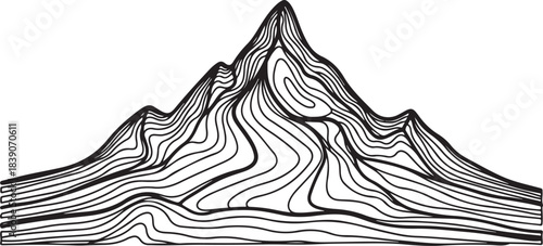 Abstract Mountain Range Contour Lines Keywords: mountain, mountains, range, peak, summit