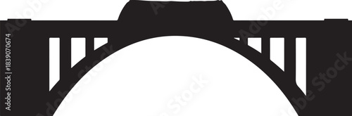 Arch Bridge Silhouette With Supports structure architecture