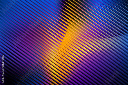 Abstract diagonal lines with vibrant blue, purple, and orange gradient effect, sharp texture