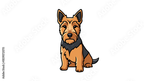 Illustration of a cute terrier dog, representing companionship and playfulness