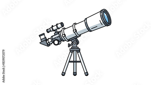 Illustration of a telescope for stargazing and astronomy exploration