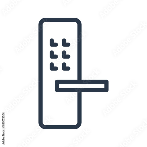 Digital Door Lock Icon, Smart Keypad Security System Vector