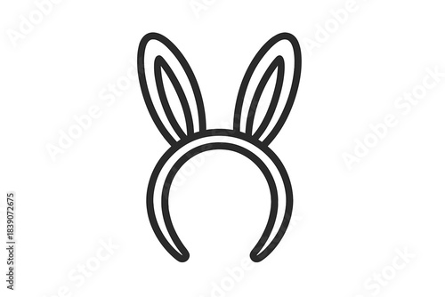 Minimalist outline icon of bunny ears headband accessory for costume