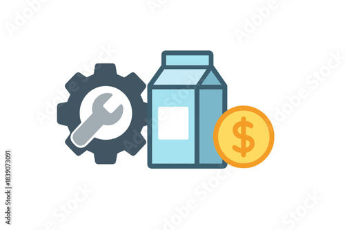 Dairy farm maintenance expenses and financial management symbols