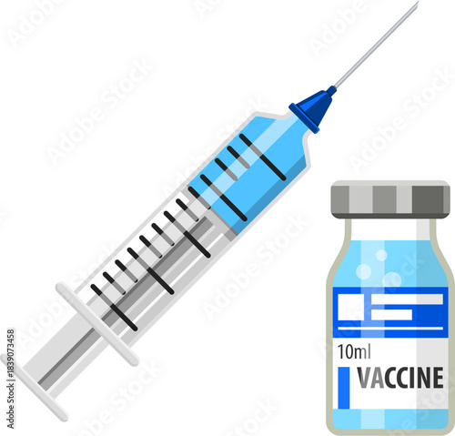 Vaccine and Syringe