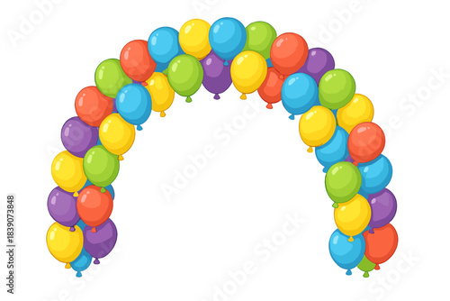 Vibrant balloon arch decoration border frame for celebrations