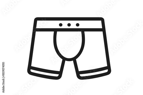 Simple outline icon of men's boxer briefs underwear
