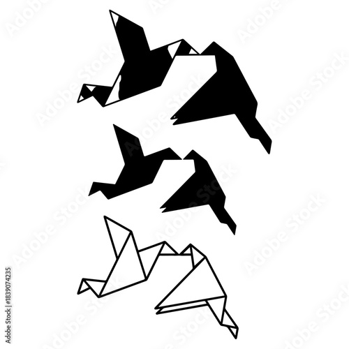 paper birds hand made flying silhouettes