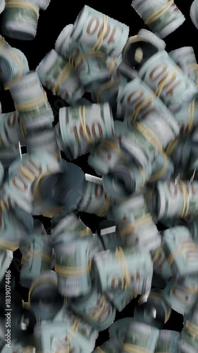 Money video transition on alpha channels