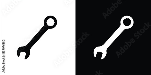 Simple wrench icon for settings, tools, repair, maintenance, and technical themes