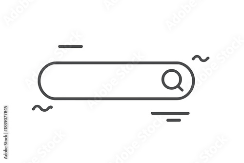 Minimalist search bar interface element with magnifying glass icon