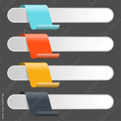 Versatile Vector Infographic Elements Set Featuring Abstract Colorful Banners and Labels. Ideal for Presentation Templates, UI UX Design Mockups, and Data Visualization.