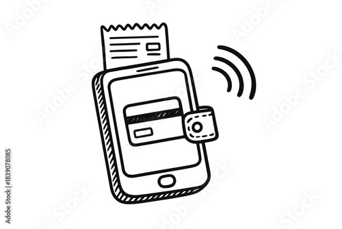 Mobile payment transaction with digital receipt and contactless signal