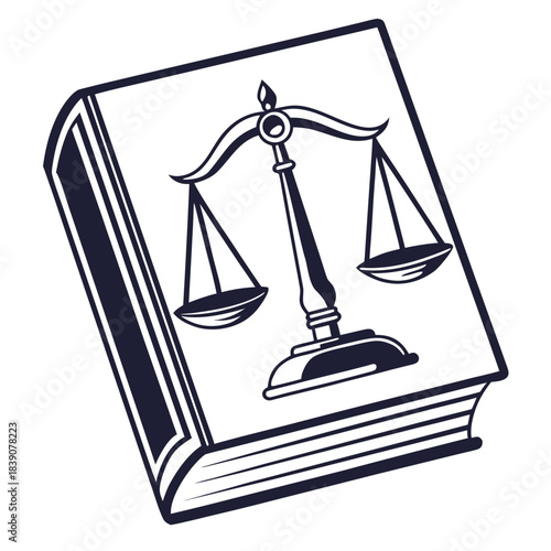 Silhouette of a law book icon on a white background
