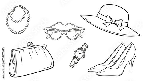 Vintage Accessories Collection – Classic Retro Fashion Icons & Antique Elements