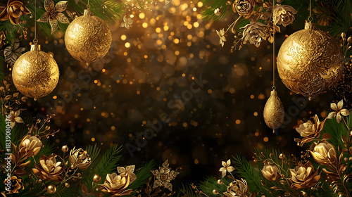 Happy New Year Celebration Background | Luxury, Minimal, Abstract, 3D, Festive Holiday Design | Glitter, Fireworks, Party Lights, Seasonal Decoration
