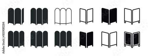 Variety of folding room dividers in different styles and configurations