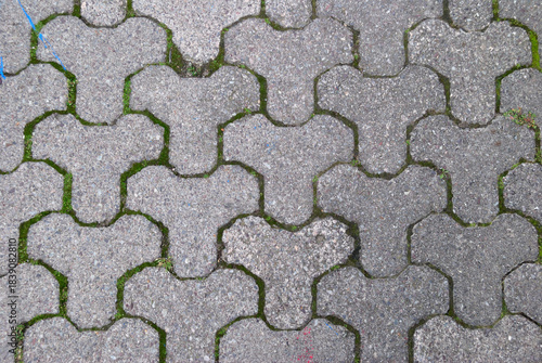 Interlocking Concrete Paving Slabs in Sidewalk  