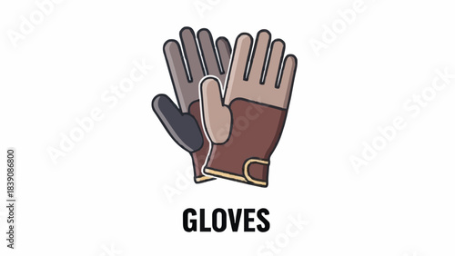 Pair of work gloves isolated on a white background, protective gear for various tasks like construction, gardening, or handling tools, concept of safety and hand protection for manual labor