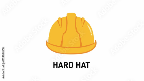 Shiny yellow hard hat isolated on white background, representing safety and protection in construction and industrial work environments, essential headwear for site safety