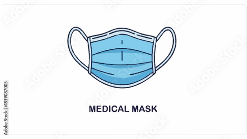 A medical mask is a disposable protective covering designed to create a physical barrier between the wearer's mouth and nose and potential contaminants in the immediate environment, widely used for in