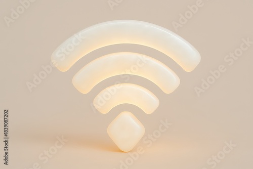 Soft White Wi- Fi Symbol with Gentle Glow wi-fi icon