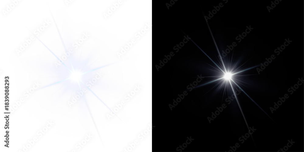 Fototapeta premium Starburst flash PNG with expanding flare rays, glowing halo, soft shine and cosmic sparkle suitable for graphic compositions. This PNG Overlay enriches illumination.