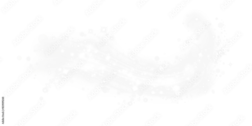 Fototapeta premium Winter blizzard flow with swirling air and drifting snow. Transparent PNG Overlay adds dynamic movement to festive designs.