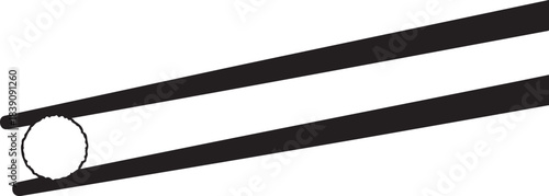 Chopsticks holding a white sphere on a white background Keywords: chopsticks, food, asian