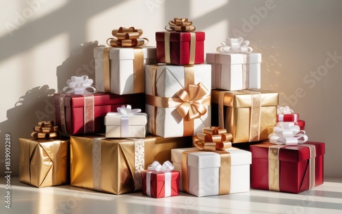 Luxury Golden Gift Box Holiday Background