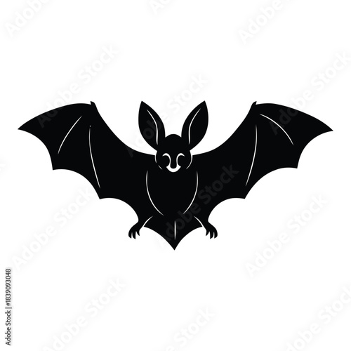 Greater Horseshoe Bat Silhouette Icon – Minimal Vector Design on Transparent Background