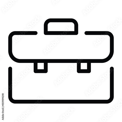 Outline briefcase icon for business, work, office, and corporate career.