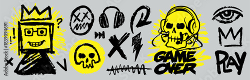 Grunge marker art display