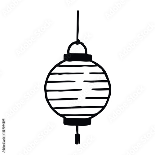 Lantern swaying in the hush of night—soft glow of tradition and quiet festive charm, vector icon