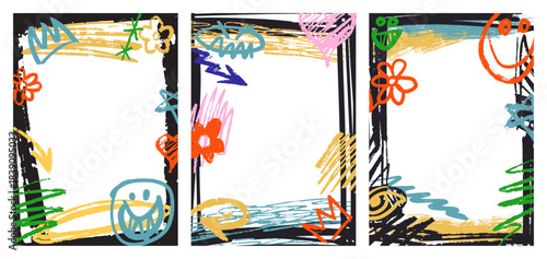 Creative grunge marker frames