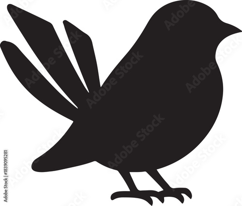 Title Flying Bird Silhouette. Vector illustration of a crow, raven, or eagle in flight isolated on white background.