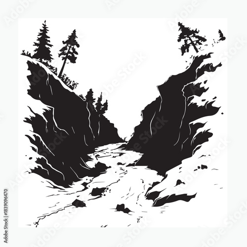 vector illustration of a silhouette of a tree
