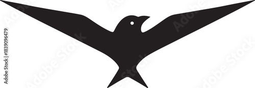 Set of Three Flying Bird Silhouettes: Raptor, Crow, and Wading Bird