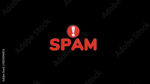 Wallpaper Mural 3d animation of bold spam alert sign with red warning symbol Torontodigital.ca