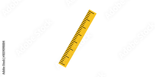 silhouette with ruler flat yellow