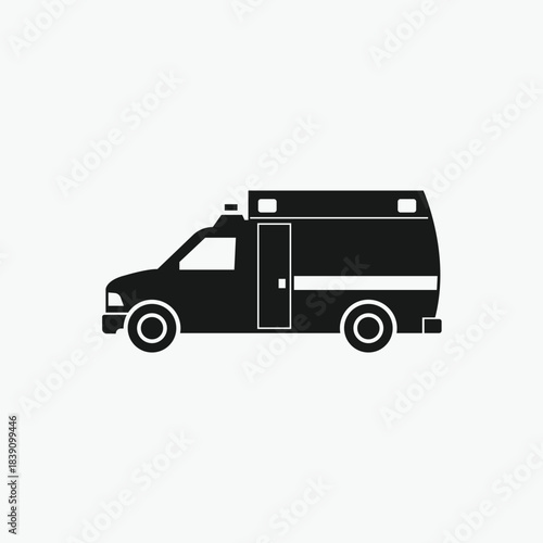 Ambulance, Healthcare ambulance vector silhouette