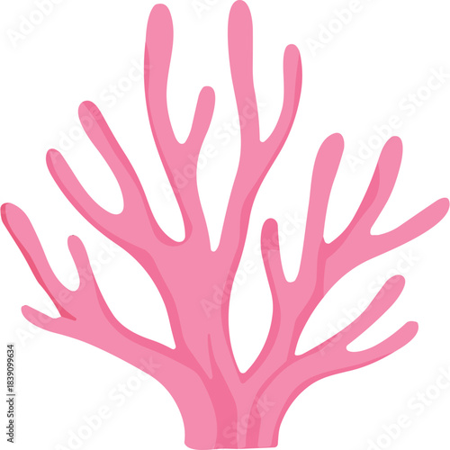 Vibrant pink coral branch a delicate underwater marine organism with intricate branching patterns against a deep black void representing the ocean depths and its beautiful biodiversity