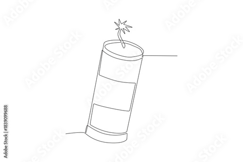 Firecrackers. Fireworks & firecrackers concept one-line drawing