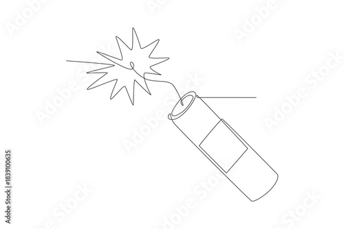 Firecrackers. Fireworks & firecrackers concept one-line drawing